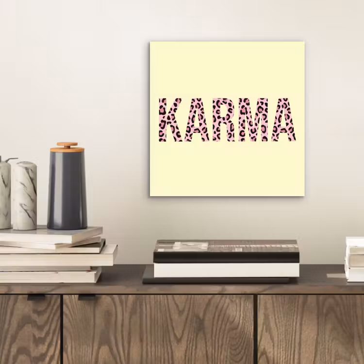 Aluminium schilderij - Karma - Luipaardprint - Geel — 2