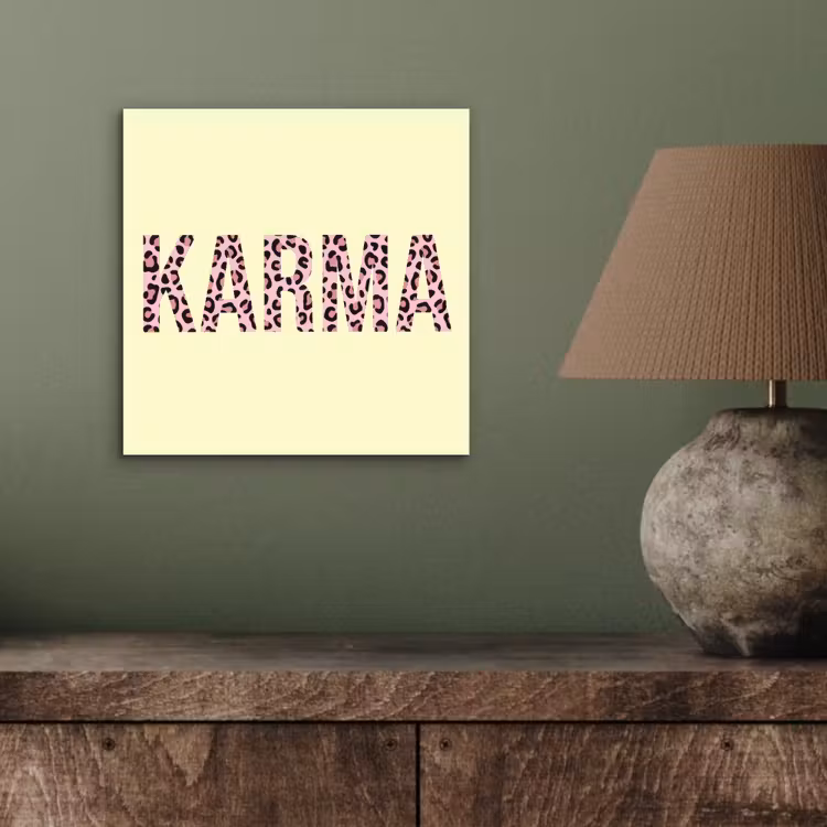 Aluminium schilderij - Karma - Luipaardprint - Geel — 3