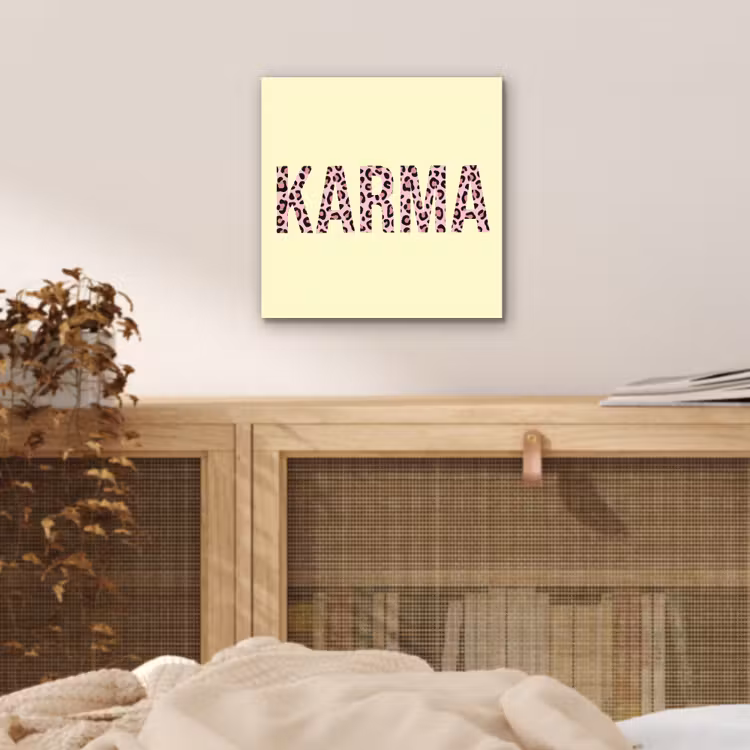 Aluminium schilderij - Karma - Luipaardprint - Geel — 4