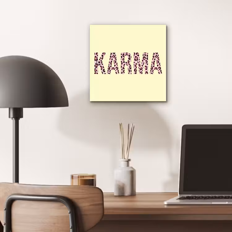 Aluminium schilderij - Karma - Luipaardprint - Geel — 6