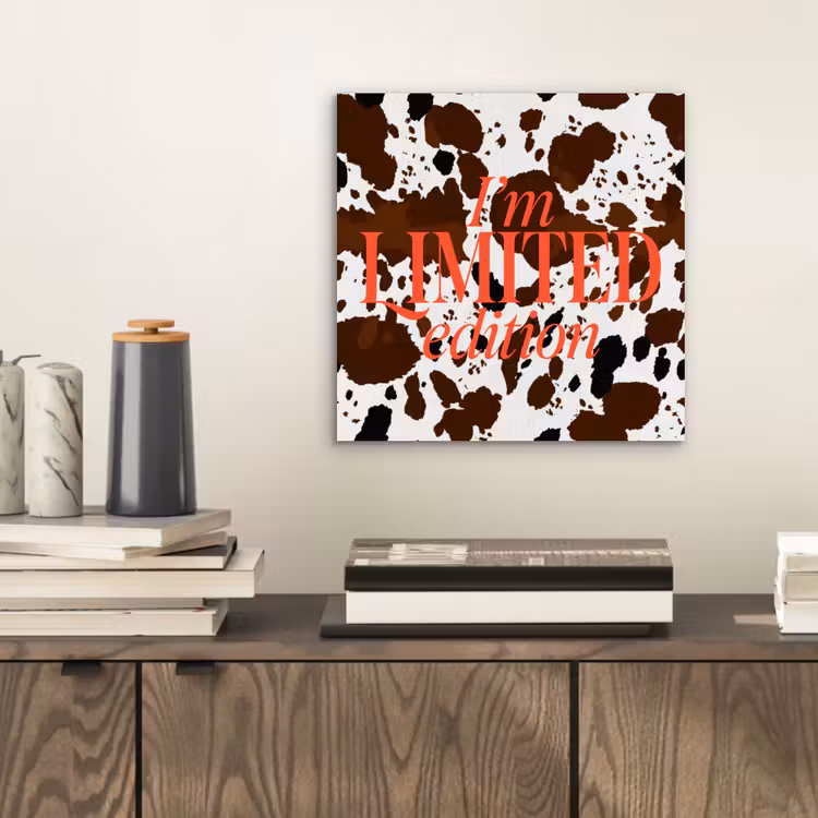 Aluminium schilderij - Koeienprint - Limited edition - Rood — 2