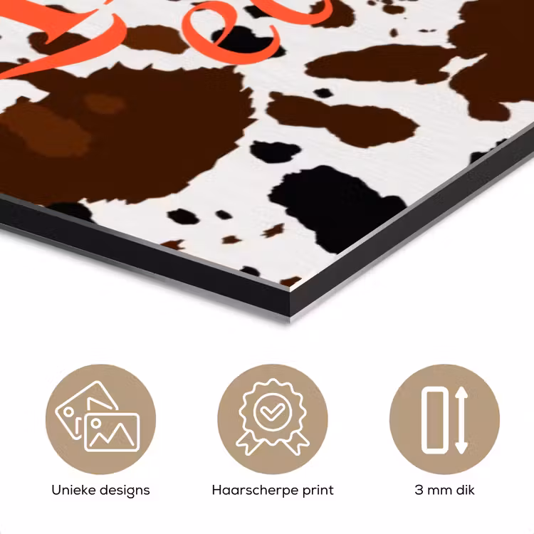 Aluminium schilderij - Koeienprint - Limited edition - Rood — 7