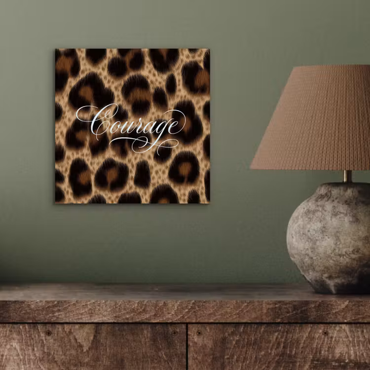 Aluminium schilderij - Luipaardprint - Bruin - Courage - Sierlijk — 3