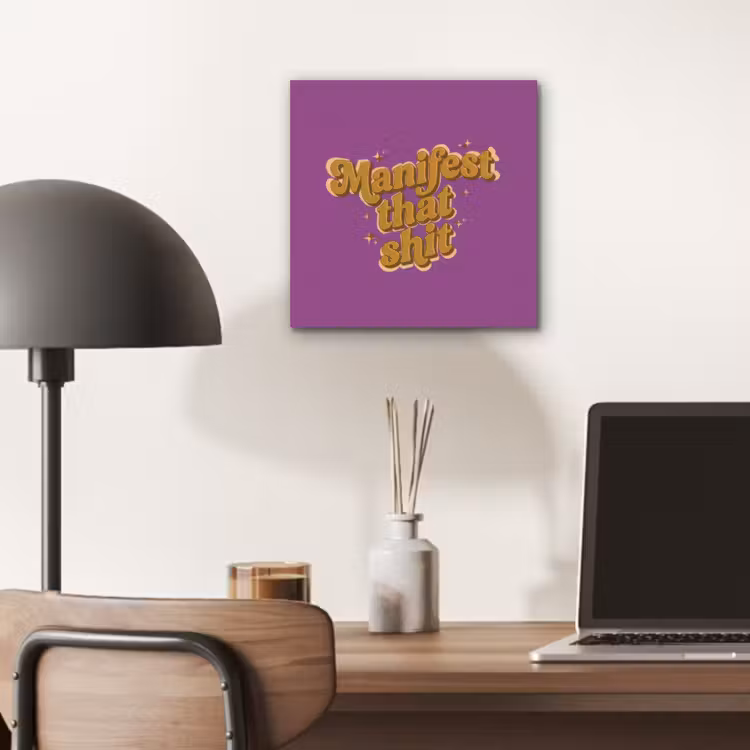 Aluminium schilderij - Manifest that shit - Paars - Glitter — 6