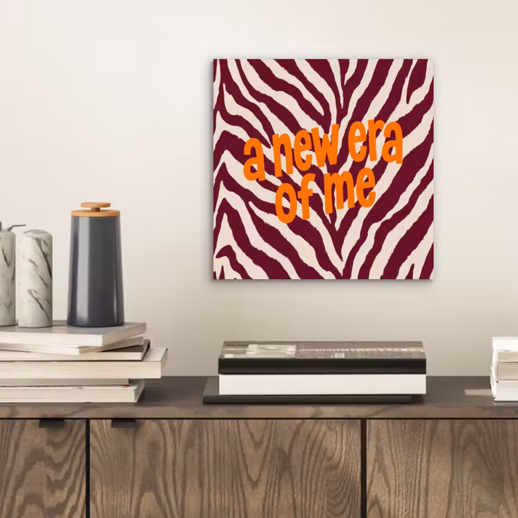Aluminium schilderij - New era - Bordeaux - Zebraprint — 2