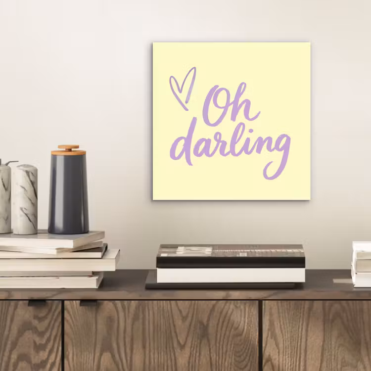 Aluminium schilderij - Oh darling - Geel - Hart — 2