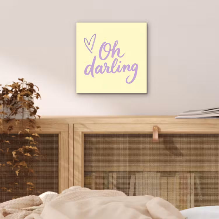 Aluminium schilderij - Oh darling - Geel - Hart — 4