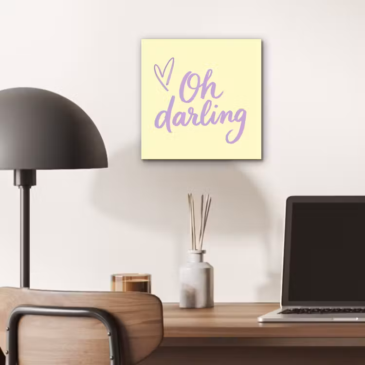 Aluminium schilderij - Oh darling - Geel - Hart — 6