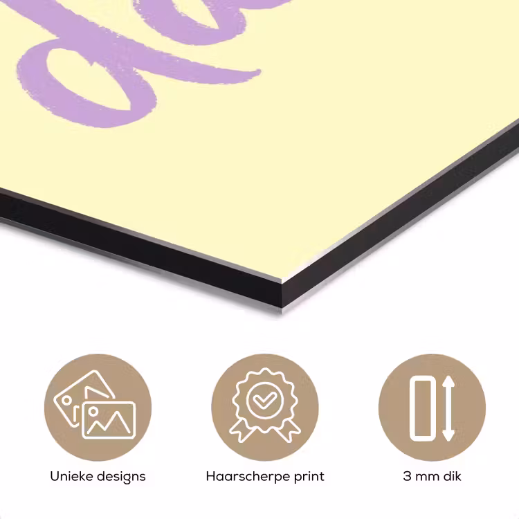 Aluminium schilderij - Oh darling - Geel - Hart — 7