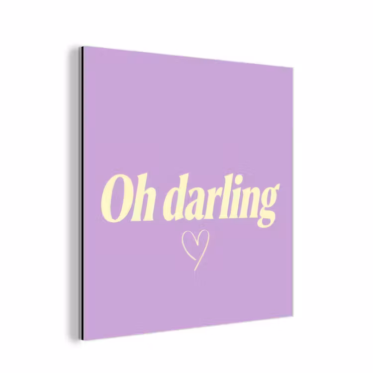Aluminium schilderij - Oh darling - Hart - Paars — 1