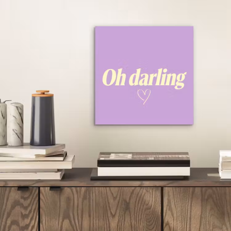 Aluminium schilderij - Oh darling - Hart - Paars — 2