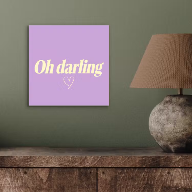 Aluminium schilderij - Oh darling - Hart - Paars — 3