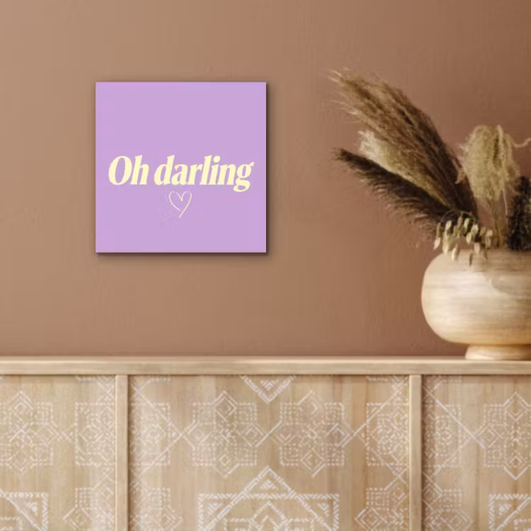 Aluminium schilderij - Oh darling - Hart - Paars — 5