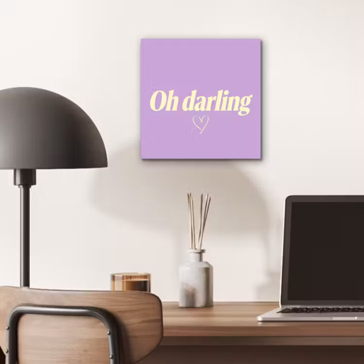 Aluminium schilderij - Oh darling - Hart - Paars — 6