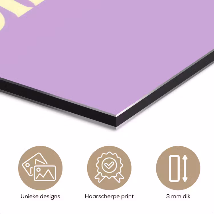 Aluminium schilderij - Oh darling - Hart - Paars — 7