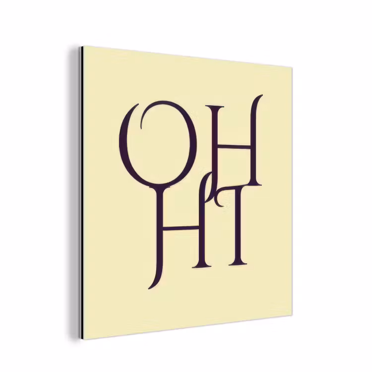 Aluminium schilderij - Oh hi - Geel - Monogram — 1