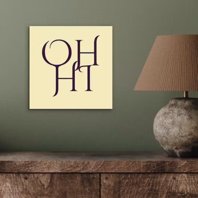 Aluminium schilderij - Oh hi - Geel - Monogram — 3
