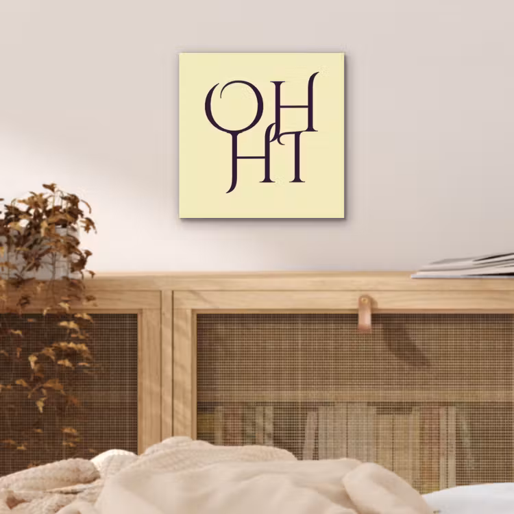 Aluminium schilderij - Oh hi - Geel - Monogram — 4