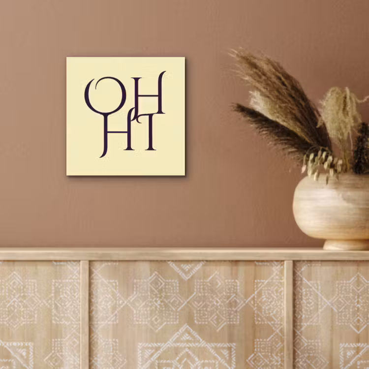 Aluminium schilderij - Oh hi - Geel - Monogram — 5