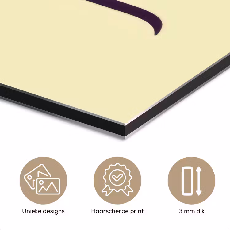 Aluminium schilderij - Oh hi - Geel - Monogram — 7