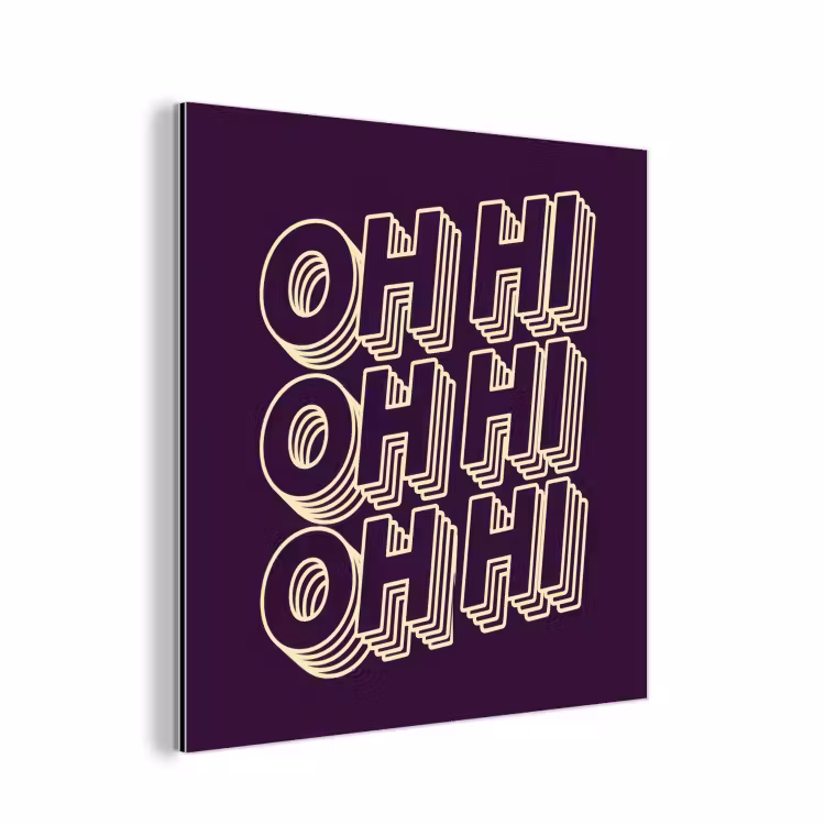 Aluminium schilderij - Oh hi - Paars - 3D — 1