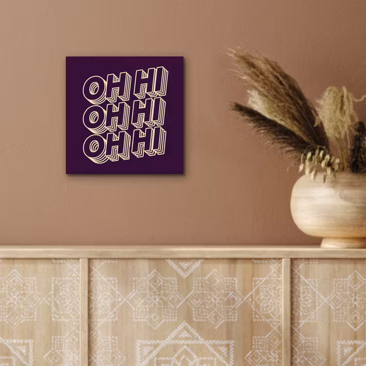 Aluminium schilderij - Oh hi - Paars - 3D — 5