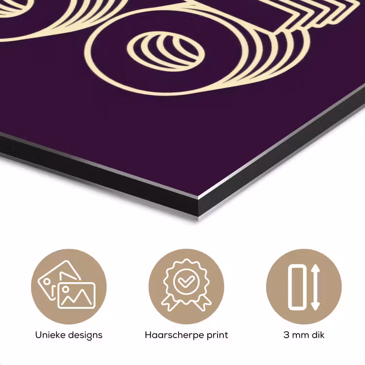 Aluminium schilderij - Oh hi - Paars - 3D — 7