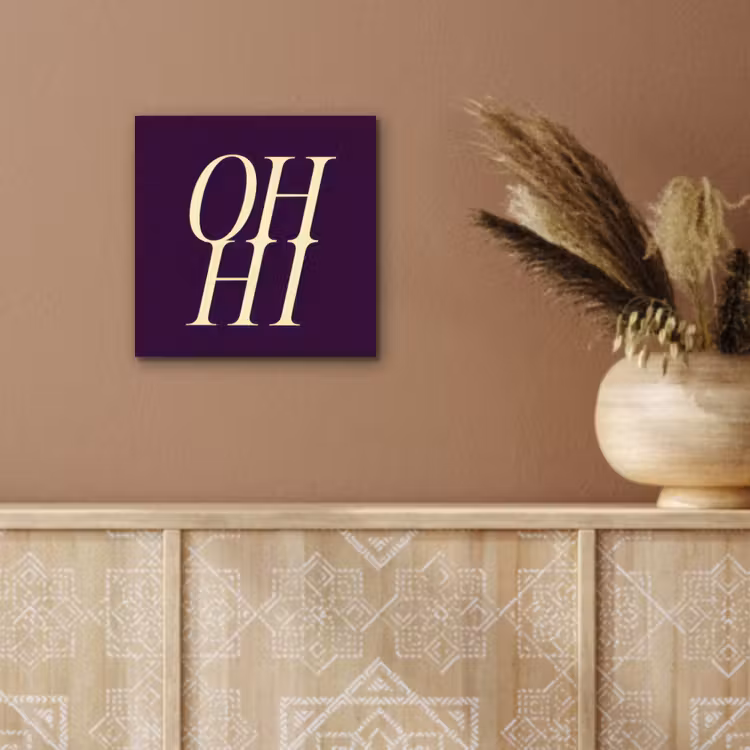 Aluminium schilderij - Oh hi - Paars - Minimalistisch — 5