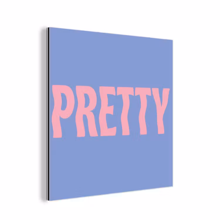 Aluminium schilderij - Pretty - Roze - Blauw - Golvend — 1
