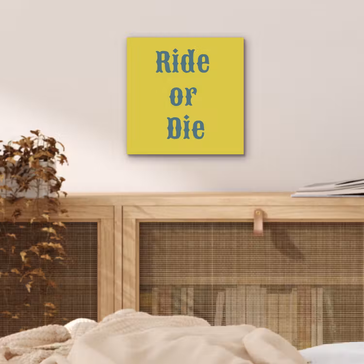 Aluminium schilderij - Ride or die - Geel - Blauw — 4