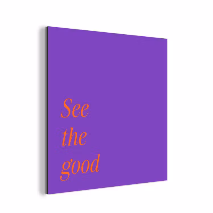 Aluminium schilderij - See the good - Oranje - Paars — 1