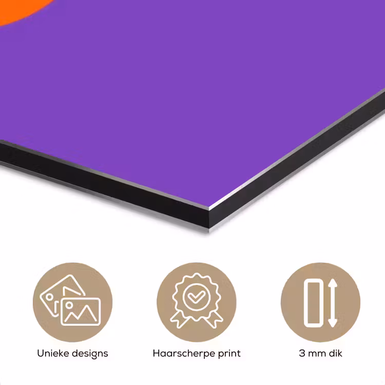 Aluminium schilderij - See the good - Oranje - Paars - Smiley — 7