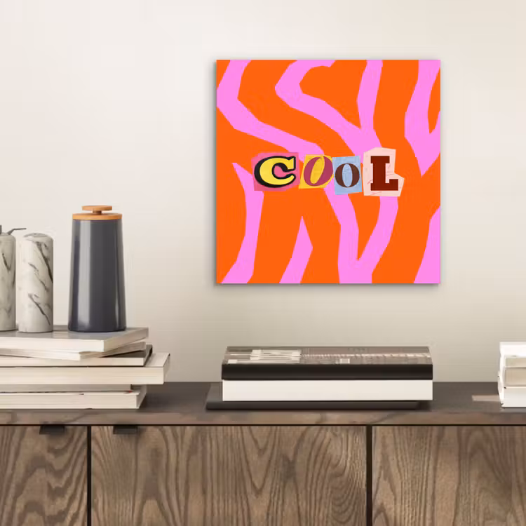 Aluminium schilderij - Zebraprint - Grafisch - COOL - Oranje — 2