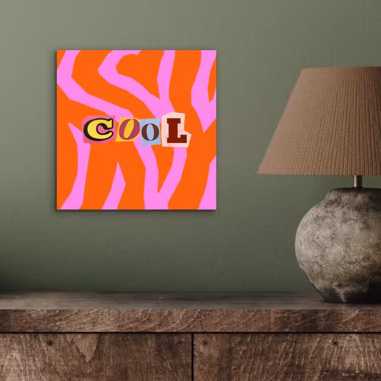 Aluminium schilderij - Zebraprint - Grafisch - COOL - Oranje — 3