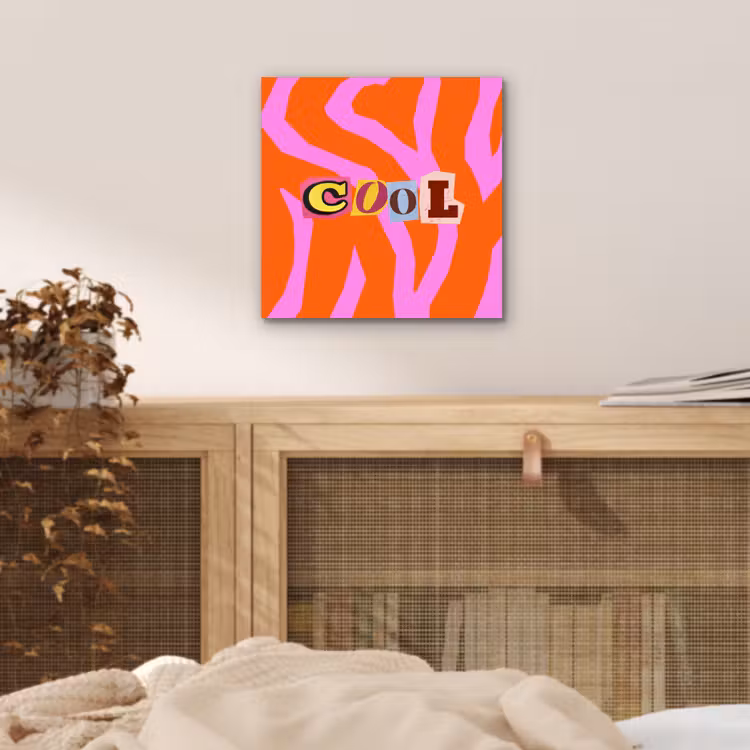 Aluminium schilderij - Zebraprint - Grafisch - COOL - Oranje — 4