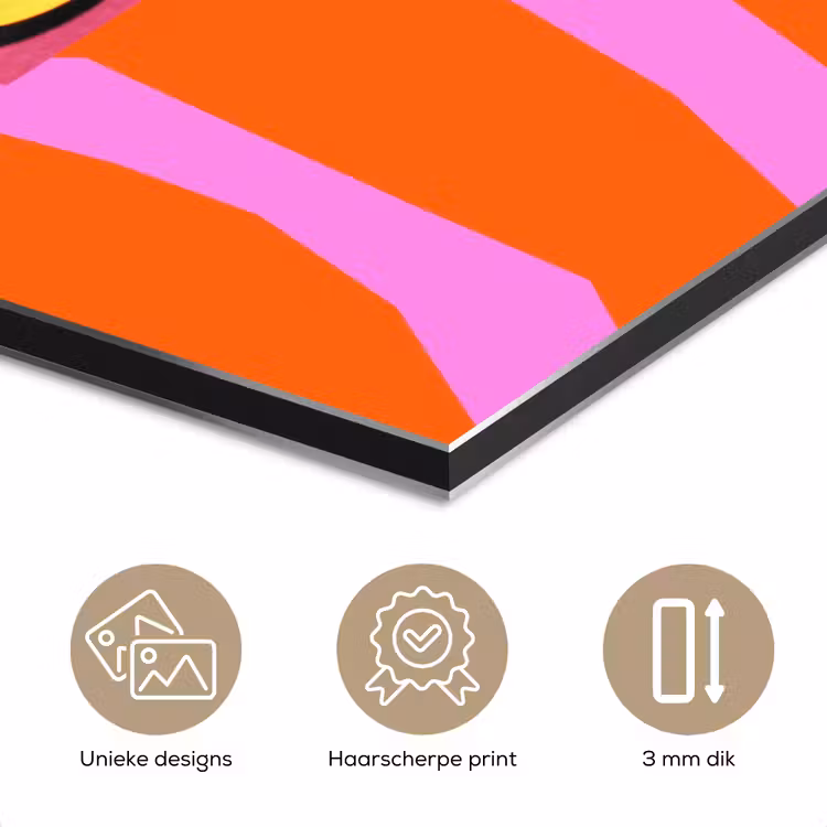 Aluminium schilderij - Zebraprint - Grafisch - COOL - Oranje — 7