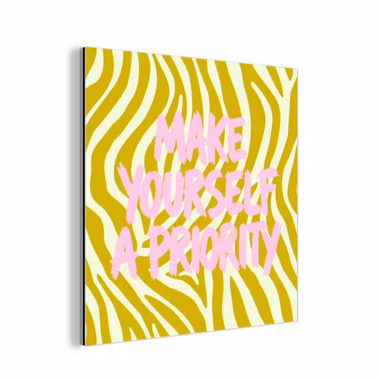 Aluminium schilderij - Zebraprint - Priority - Roze — 1