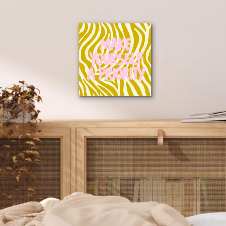 Aluminium schilderij - Zebraprint - Priority - Roze — 4