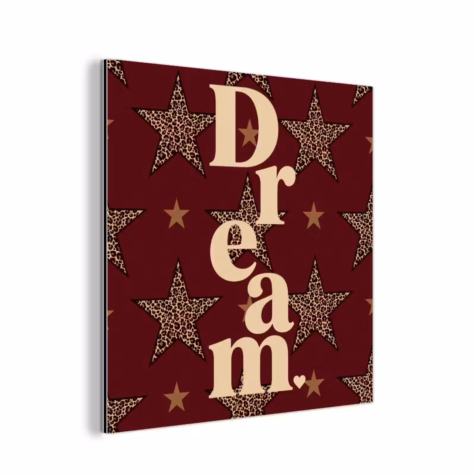 Aluminium schilderij - Sterren - Luipaardprint - Dream - Bordeaux — 1