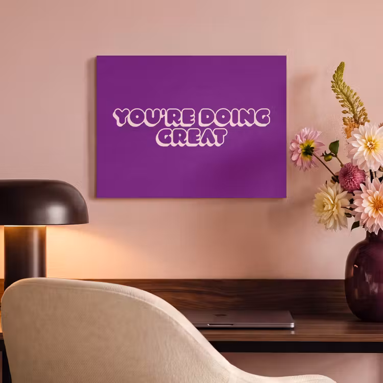 Akoestisch schilderij - You're doing great - Paars - Bubble letters — 4