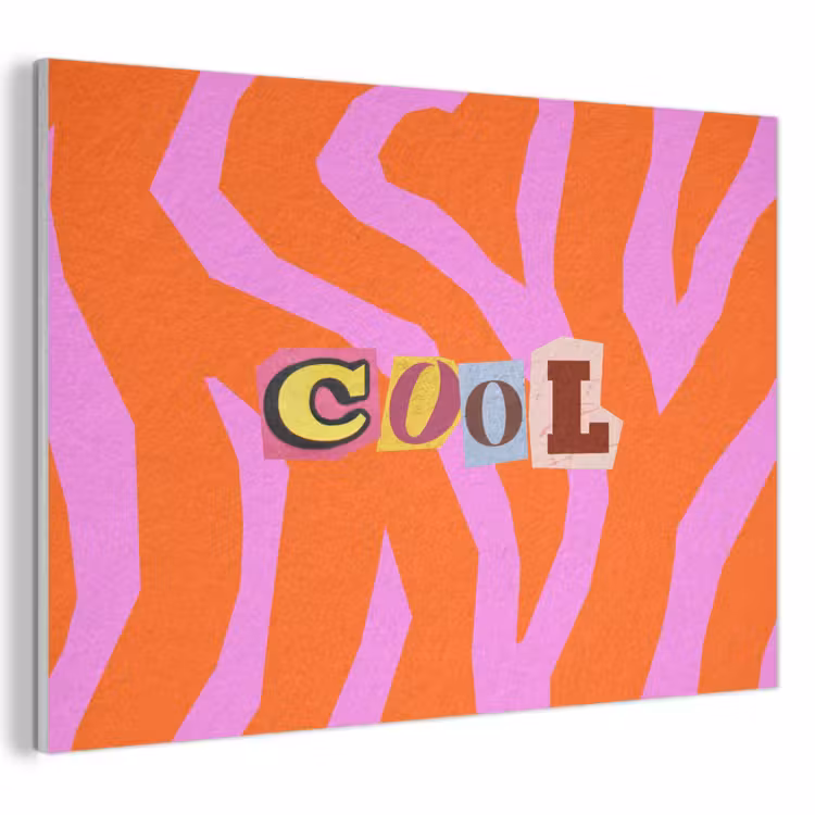 Akoestisch schilderij - Zebraprint - Grafisch - COOL - Oranje — 1