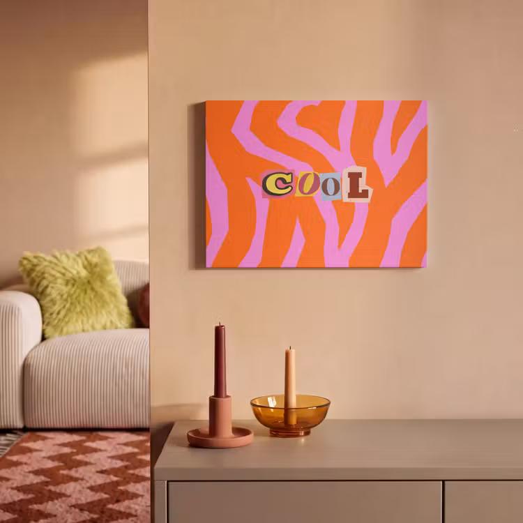 Akoestisch schilderij - Zebraprint - Grafisch - COOL - Oranje — 2