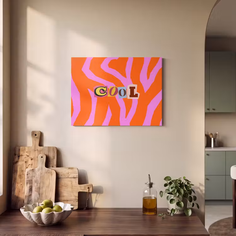 Akoestisch schilderij - Zebraprint - Grafisch - COOL - Oranje — 3
