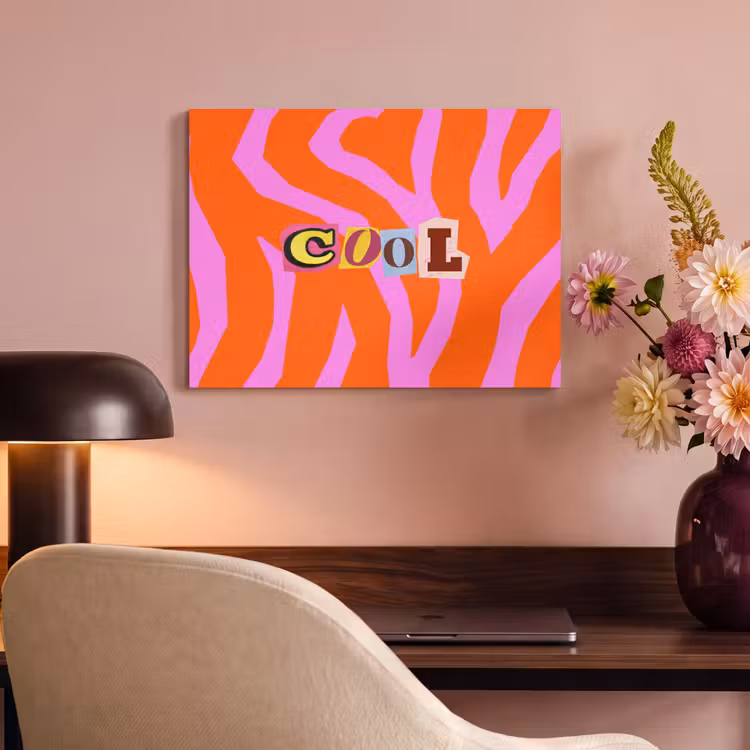 Akoestisch schilderij - Zebraprint - Grafisch - COOL - Oranje — 4