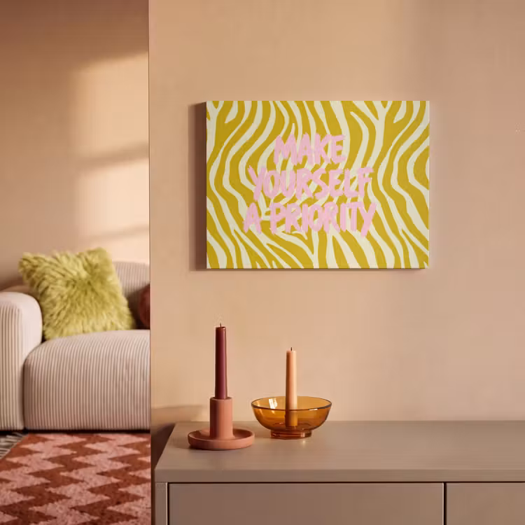 Akoestisch schilderij - Zebraprint - Priority - Roze — 2