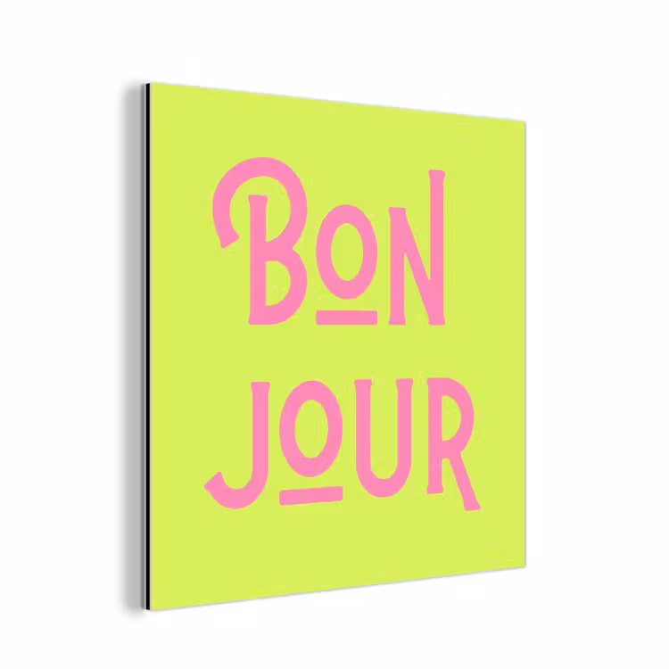 Aluminium schilderij - Groen - Roze bonjour - art-deco — 1