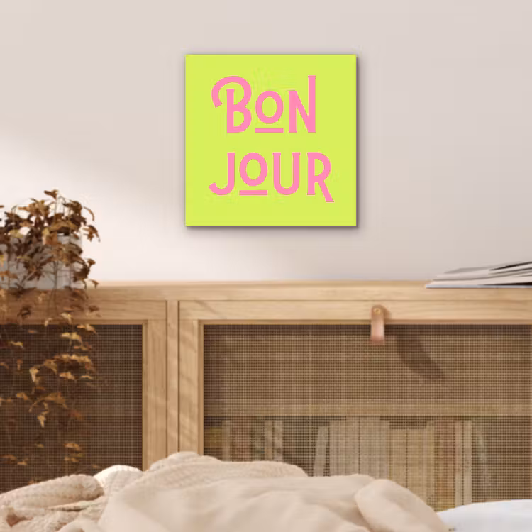 Aluminium schilderij - Groen - Roze bonjour - art-deco — 4