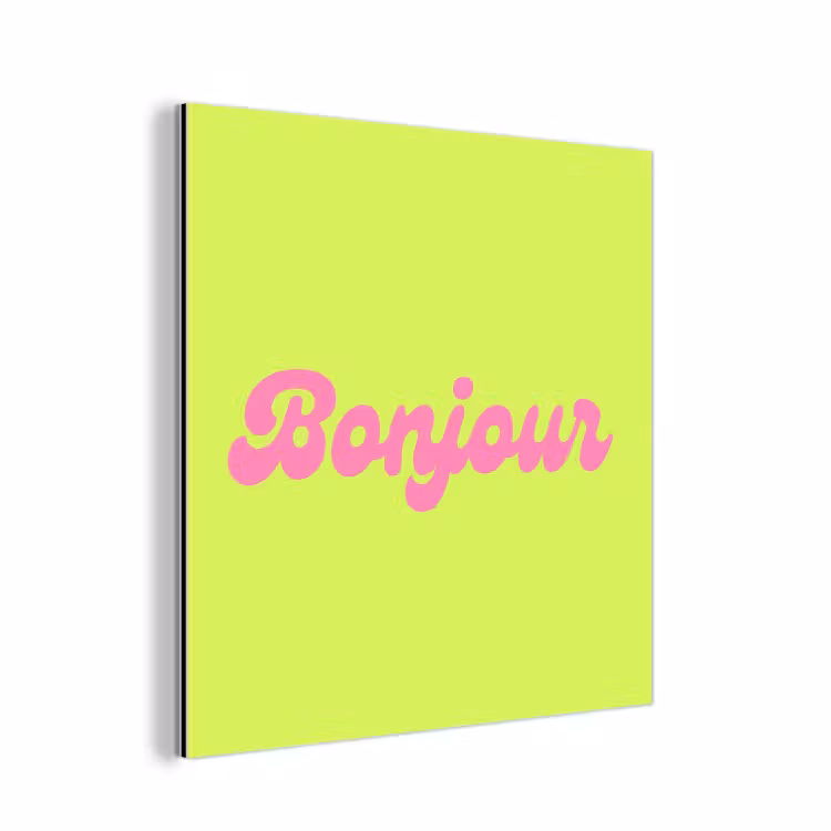 Aluminium schilderij - Groen - Roze bonjour - Retro — 1