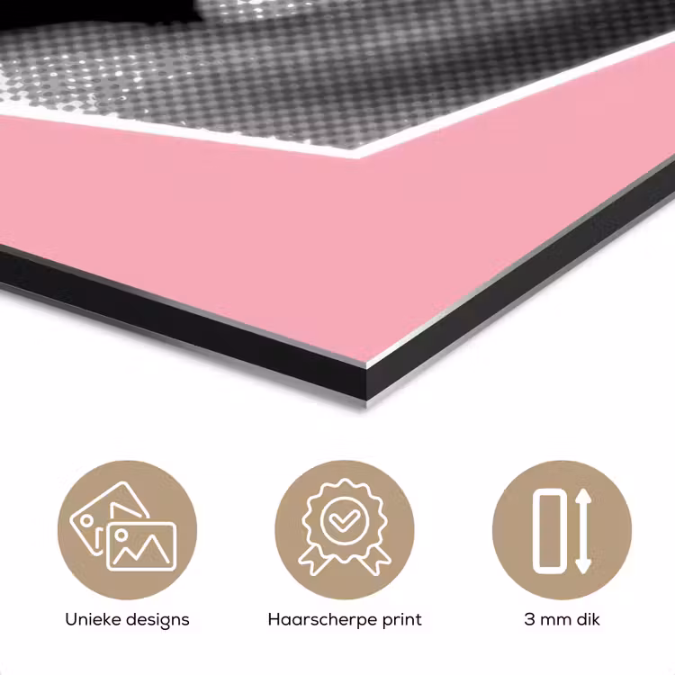 Aluminium schilderij - Mond - BLAH BLAH - Roze — 7