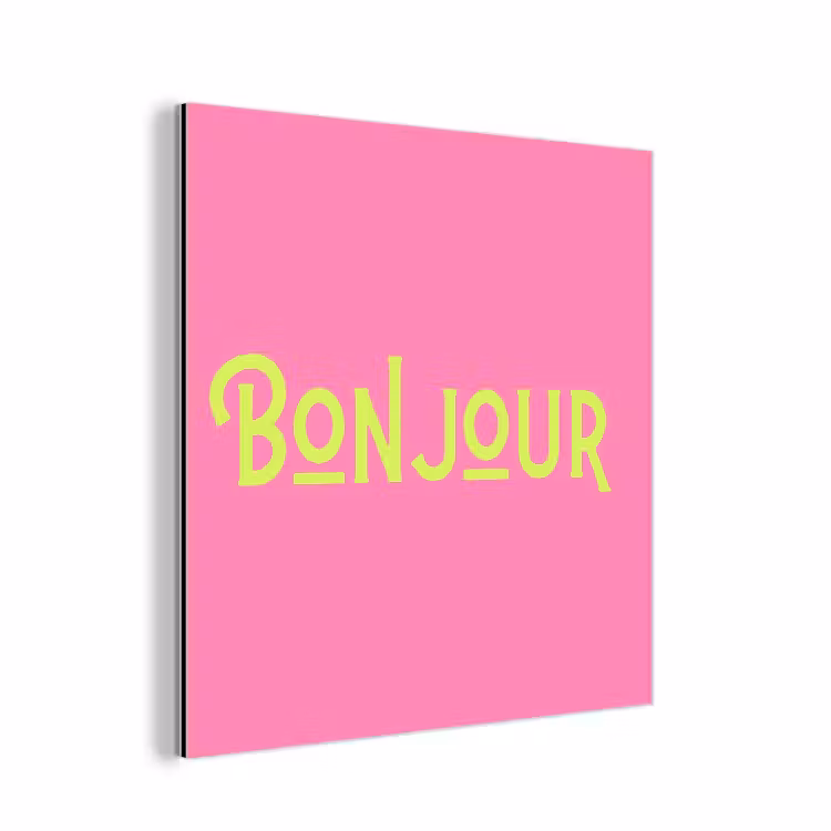 Aluminium schilderij - Roze - Groene Bonjour - art-deco — 1